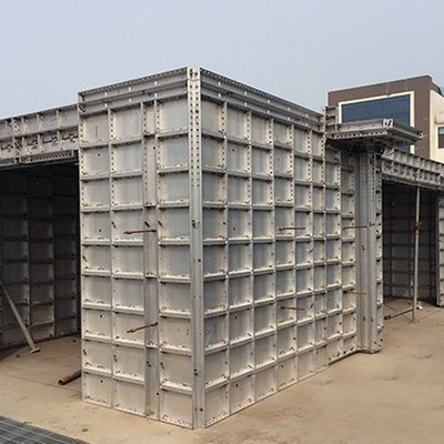 aluminum formwork on construction site